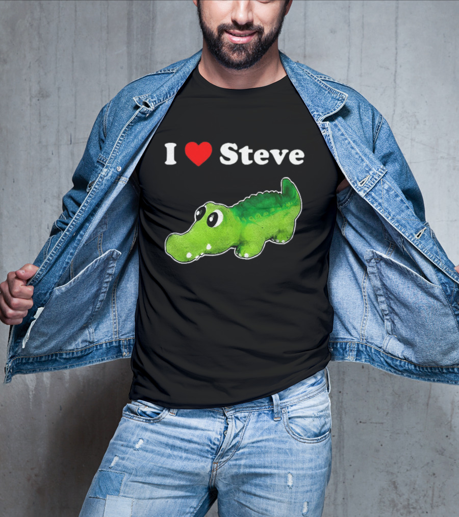 I Love Steve Cute Green Cartoon Gator T-Shirt