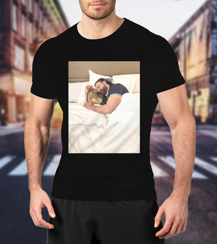 Drew McIntyre WWE Champion Sleeping Image T-Shirt