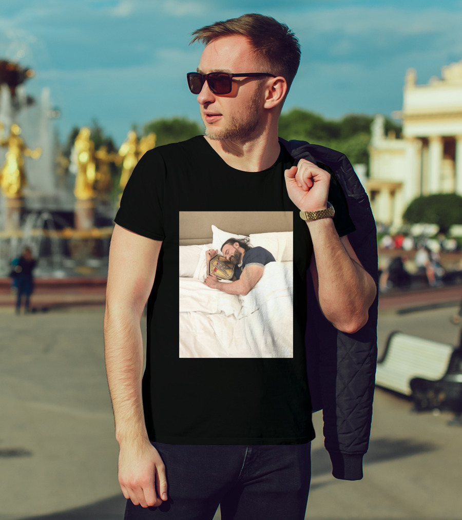 Drew McIntyre WWE Champion Sleeping Image T-Shirt