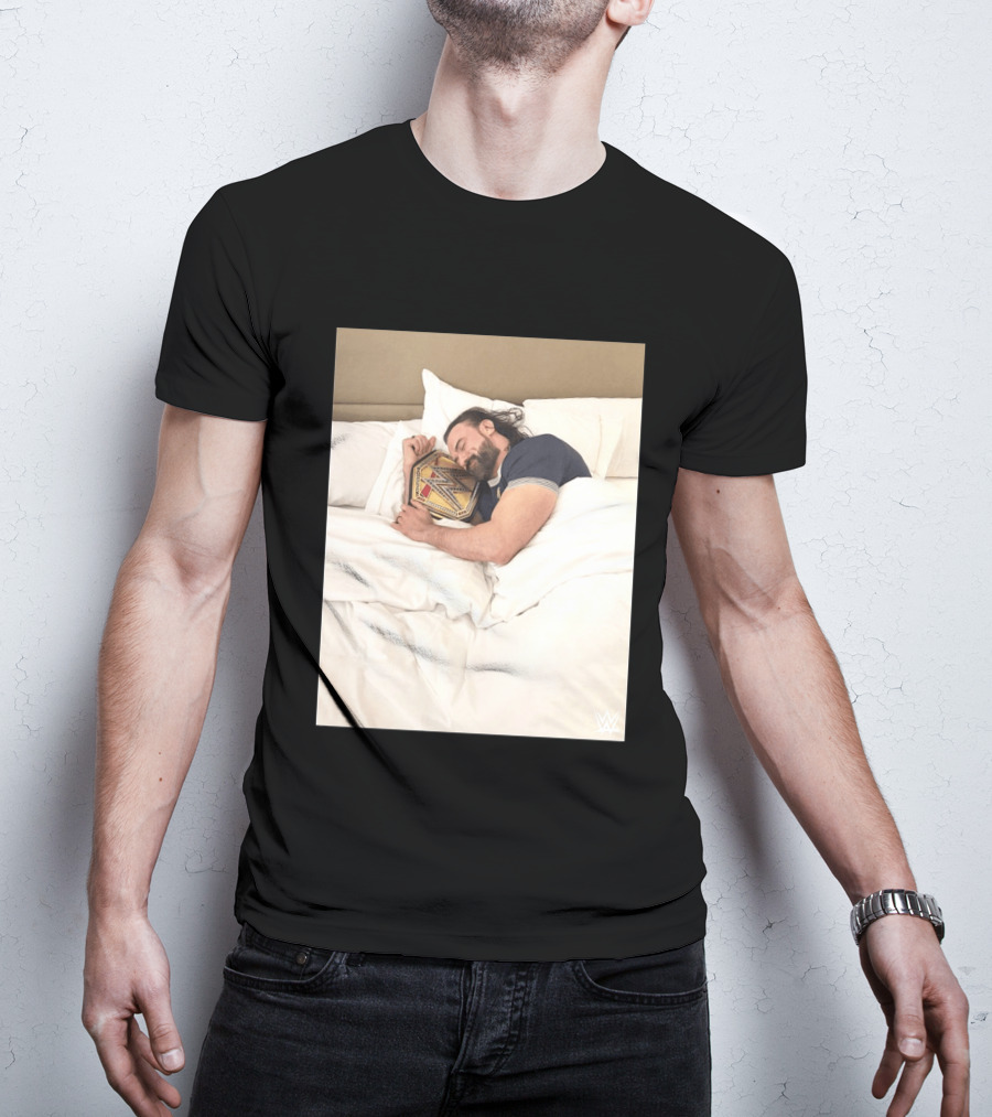 Drew McIntyre WWE Champion Sleeping Image T-Shirt