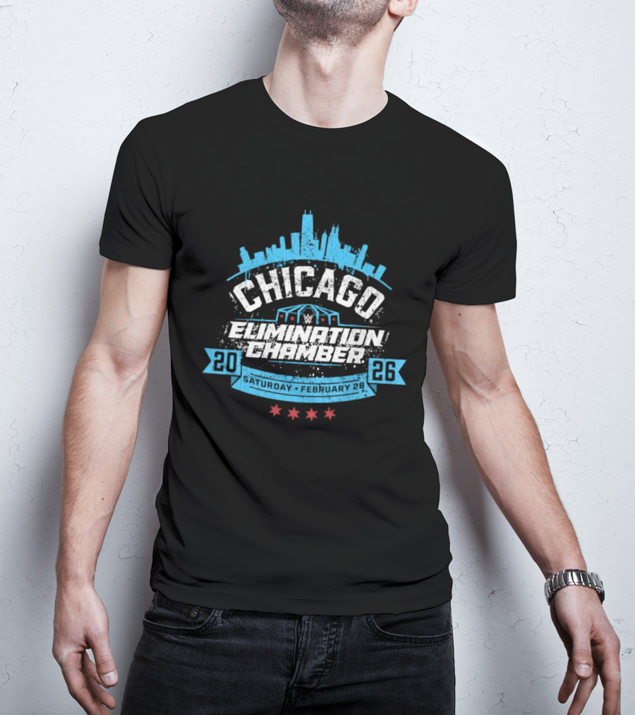 Elimination Chamber 2026 Chicago February 28 Event WWE Tribute Skyline T-Shirt