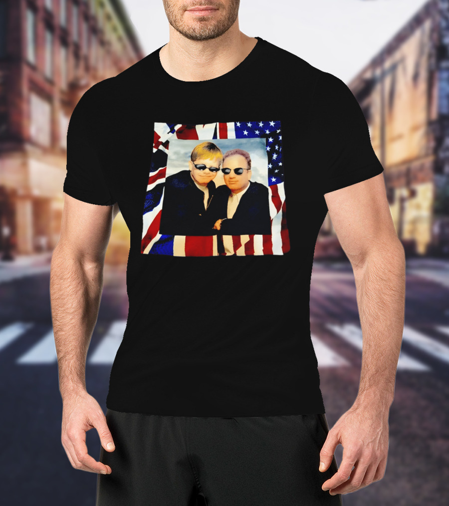 Elton John Billy Joel 1994 Tour American Flag T-Shirt