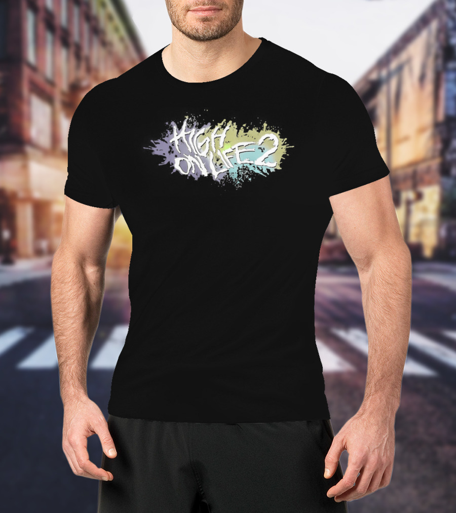 High On Life 2 Paint Splatter Pastel Abstract T-Shirt