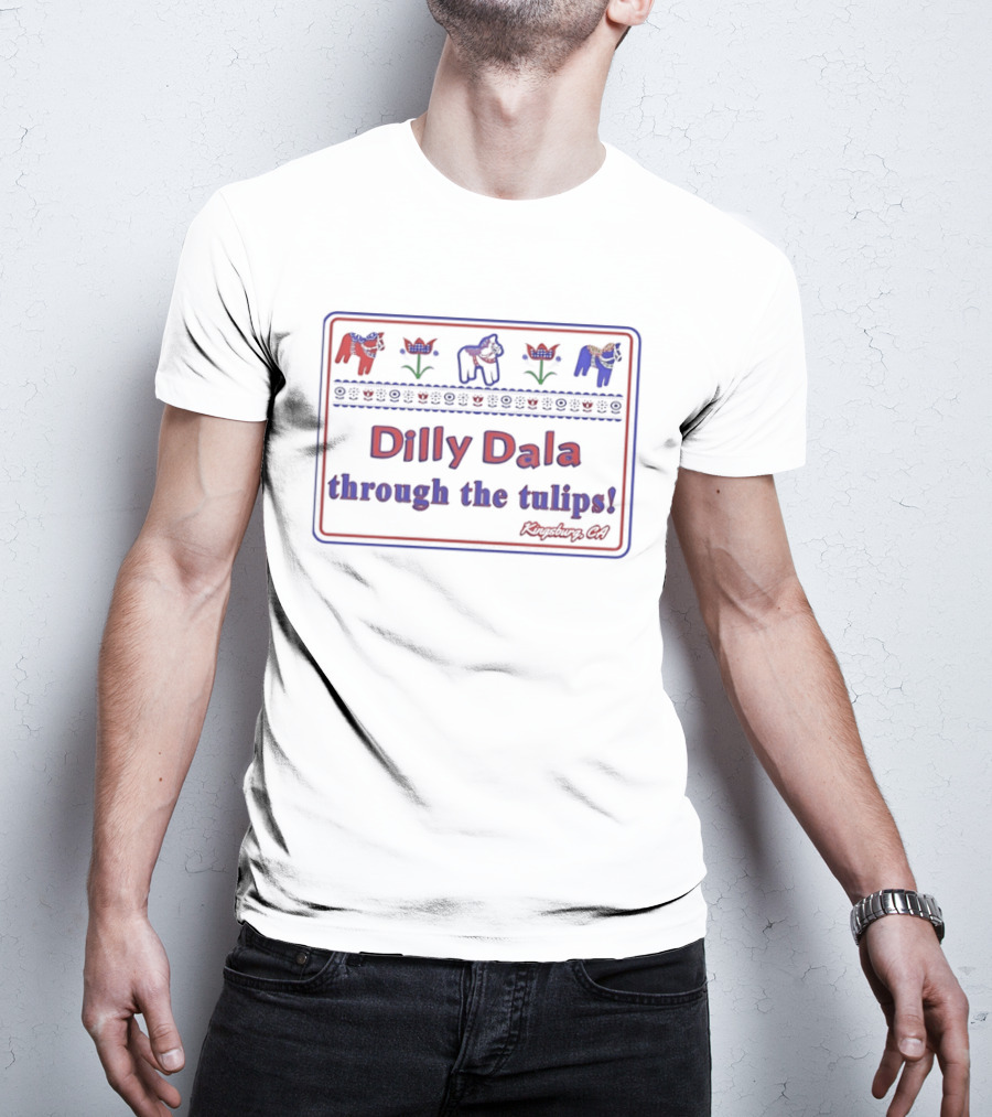 Dilly Dala Through The Tulips Trotting Horses And Floral T-Shirt