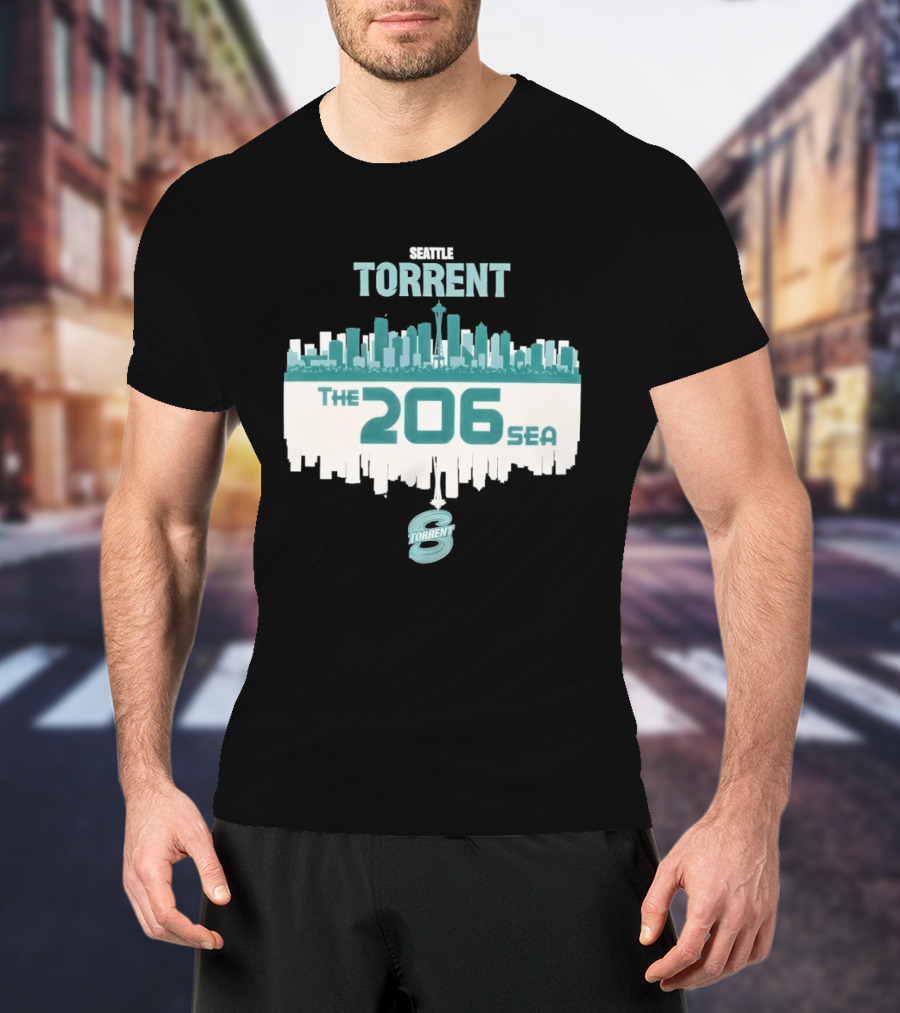 The 206 Sea Seattle Torrent Hockey City Skyline T-Shirt
