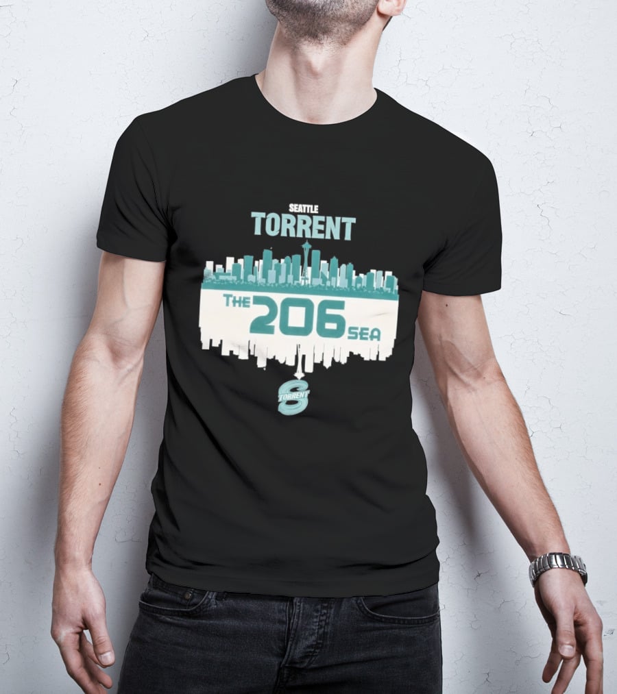 The 206 Sea Seattle Torrent Hockey City Skyline T-Shirt