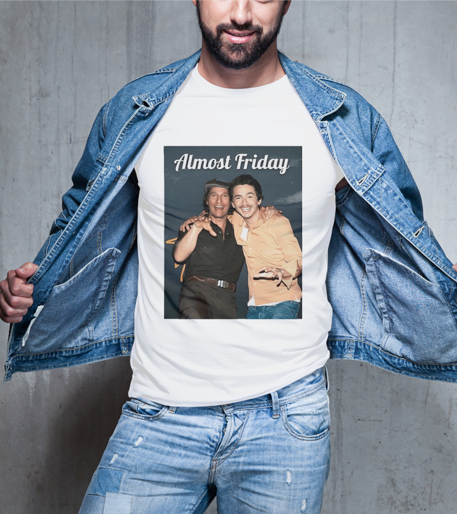 Almost Friday Chalamet McConaughey Smiling Duo T-Shirt