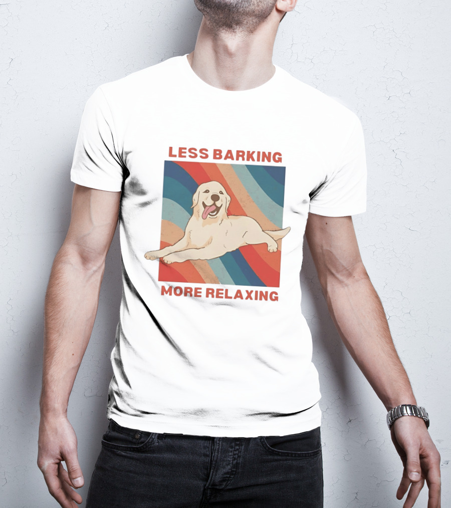 Less Barking More Relaxing Golden Retriever Retro Vibes T-Shirt