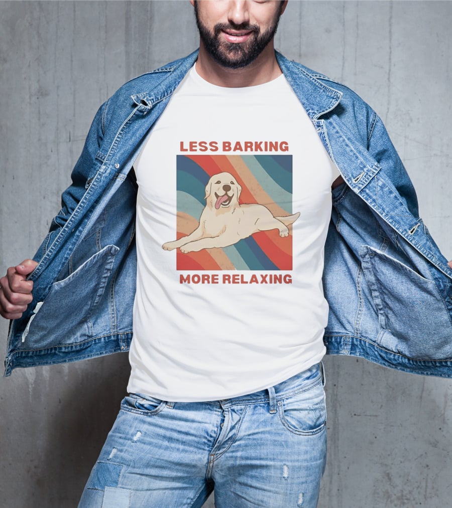 Less Barking More Relaxing Golden Retriever Retro Vibes T-Shirt