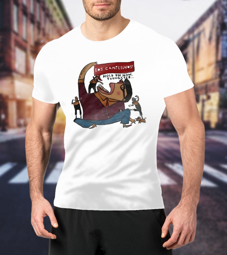 Los Campesinos Hold On Now Youngster Illustrated Characters In Motion T-Shirt