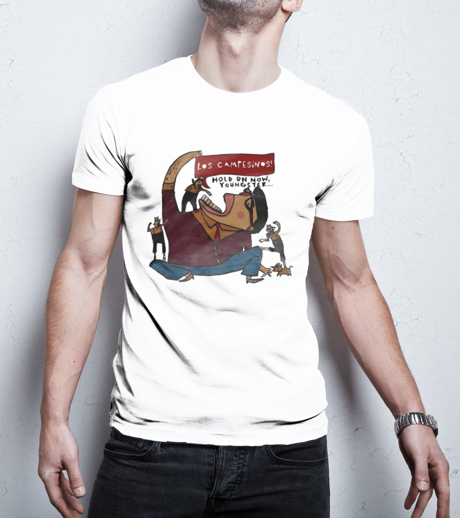 Los Campesinos Hold On Now Youngster Illustrated Characters In Motion T-Shirt