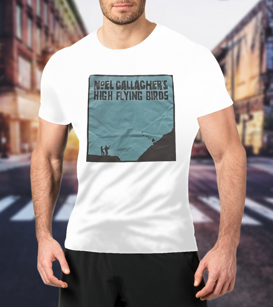 Noel Gallagher's High Flying Birds Album Cover Silhouette Cliff Scene T-Shirt