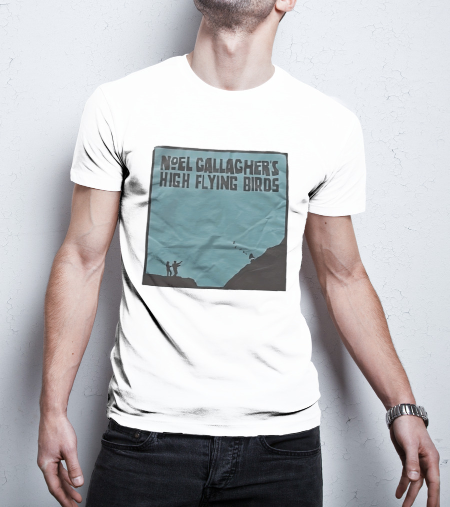 Noel Gallagher's High Flying Birds Album Cover Silhouette Cliff Scene T-Shirt