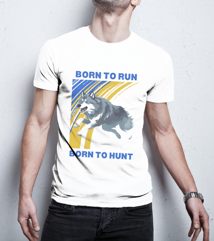 Born To Run Born To Hunt Wolf T-Shirt