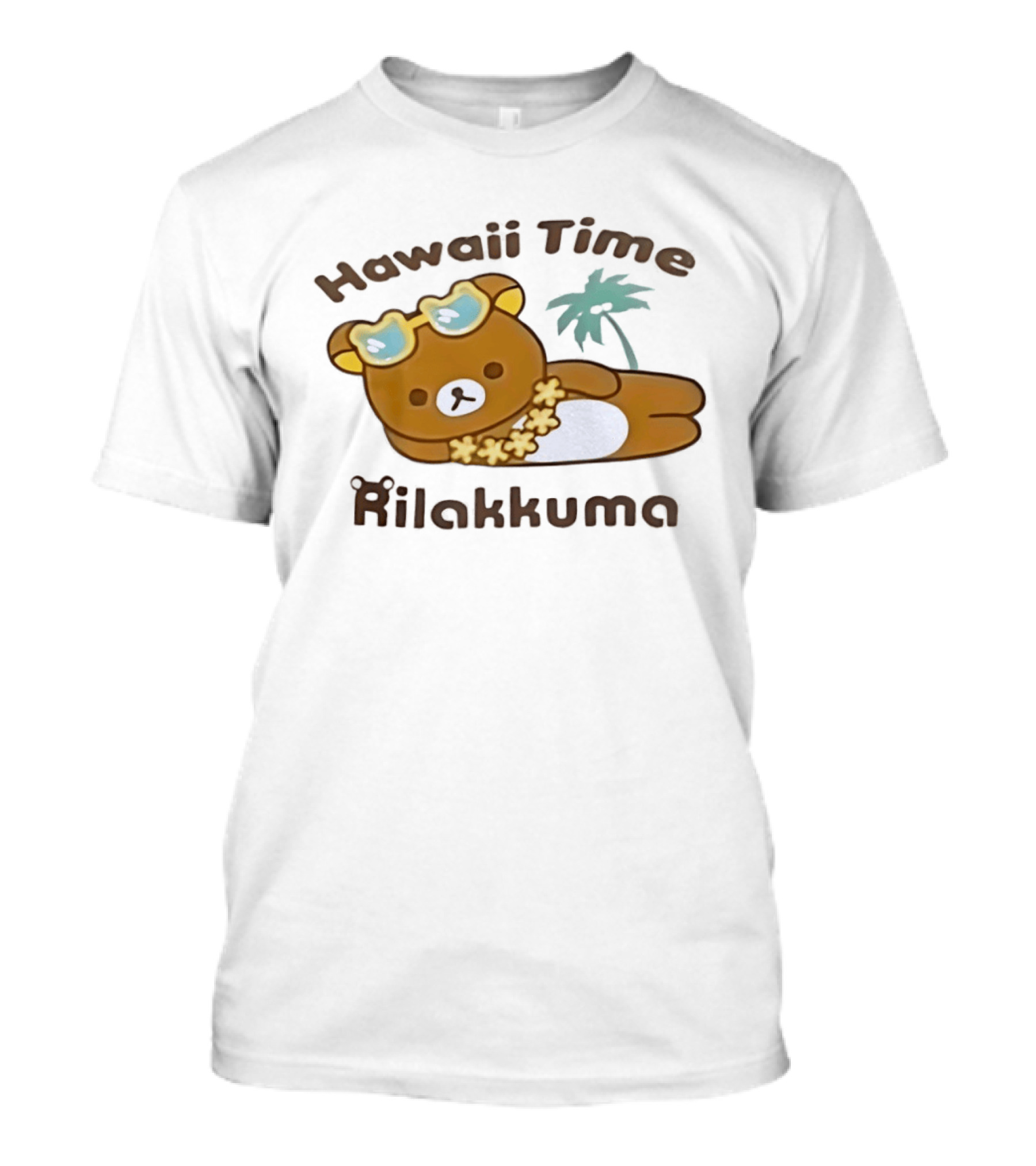 Hawaii Time Rilakkuma Relaxing With Sunglasses And Palm Tree T-Shirt