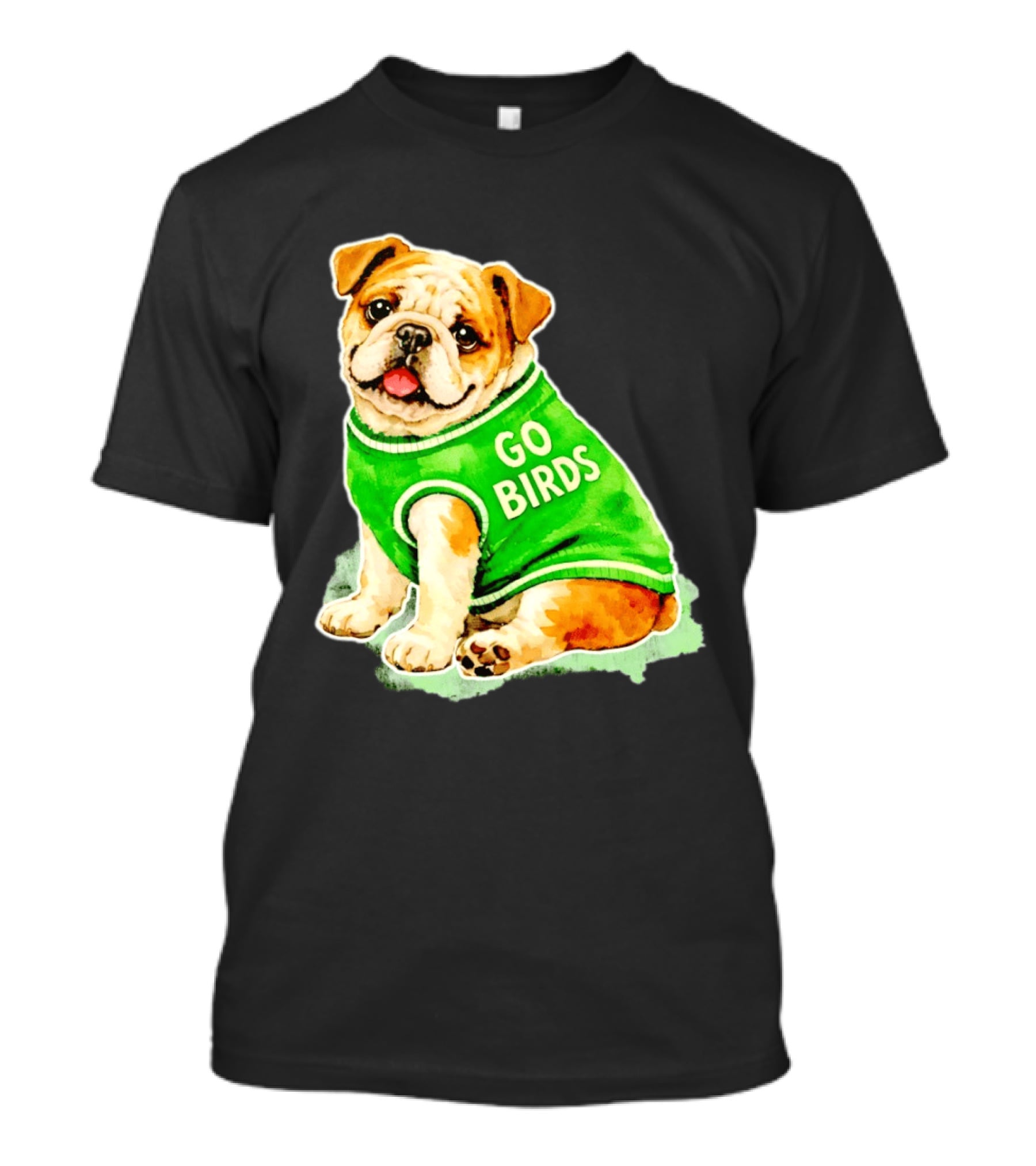 Briish Bulldog Go Birds Phillygoat Passyunk Avenue Green Jersey T-Shirt