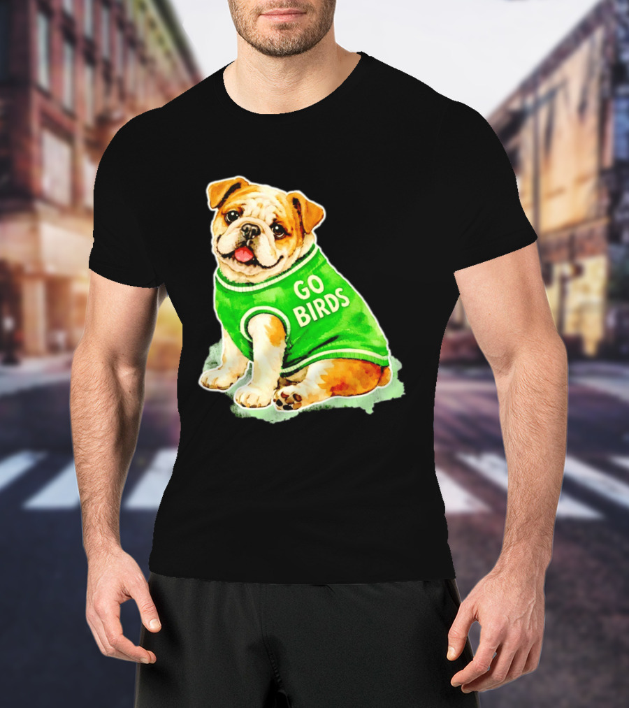 Briish Bulldog Go Birds Phillygoat Passyunk Avenue Green Jersey T-Shirt