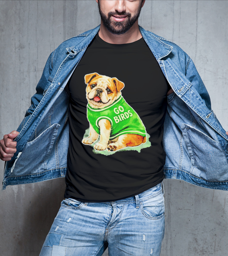Briish Bulldog Go Birds Phillygoat Passyunk Avenue Green Jersey T-Shirt