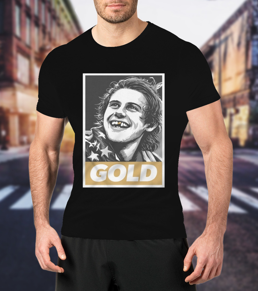 Jack Hughes Gold Medal Champion Olympic Legend Golden Smile T-Shirt