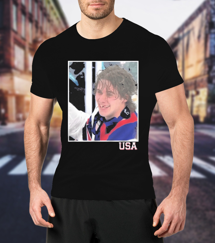 USA Hockey Jack Hughes Overtime Winner Celebration Moment T-Shirt