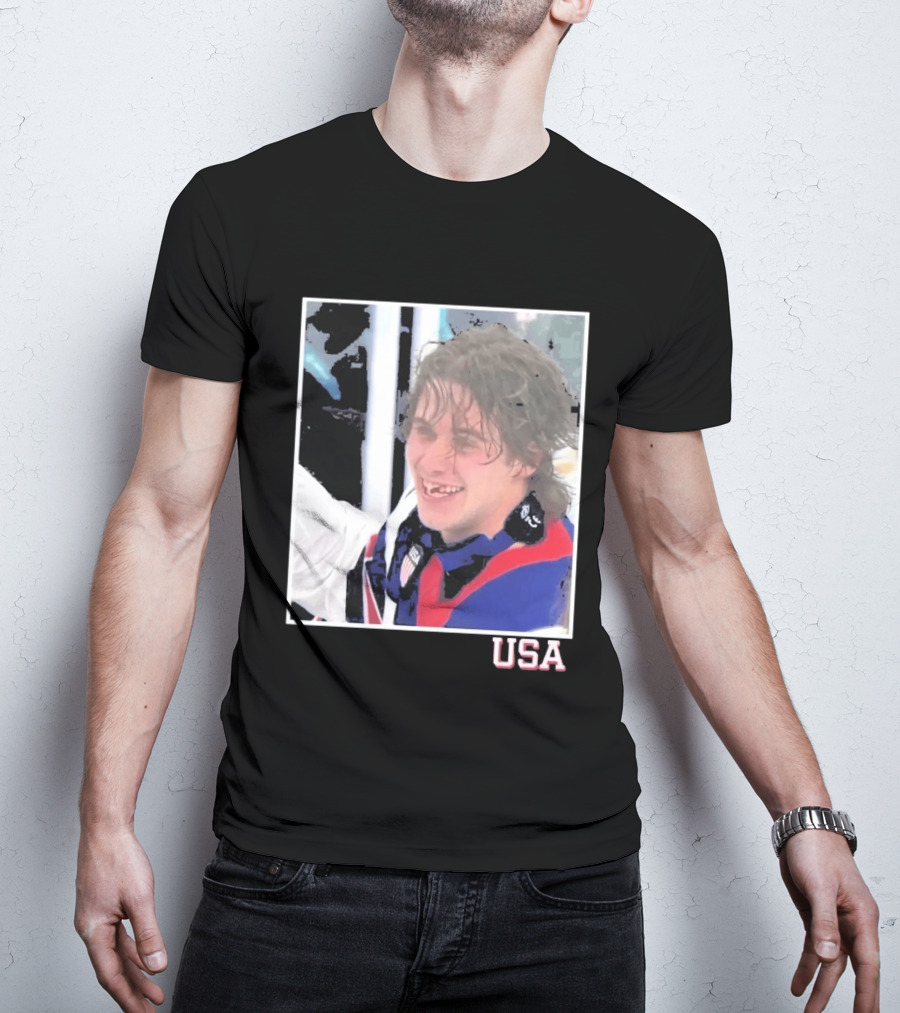 USA Hockey Jack Hughes Overtime Winner Celebration Moment T-Shirt
