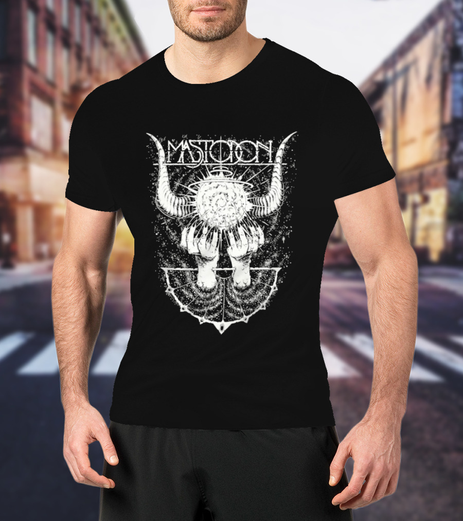 Mastodon Band Horns Geometric Sunburst T-Shirt