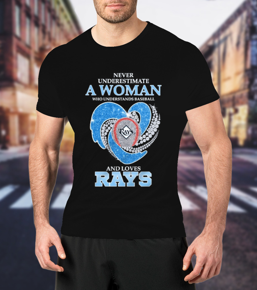Underestimate A Woman Who Loves Rays T-Shirt