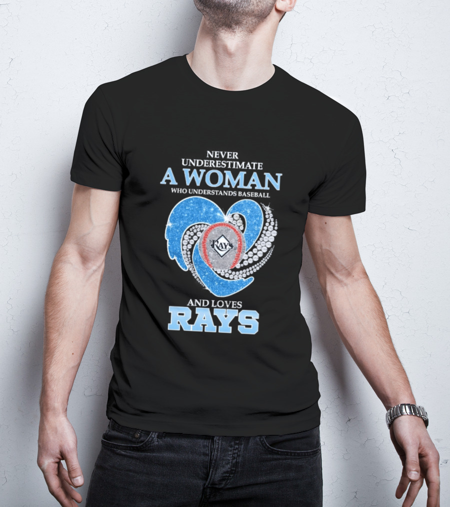 Underestimate A Woman Who Loves Rays T-Shirt