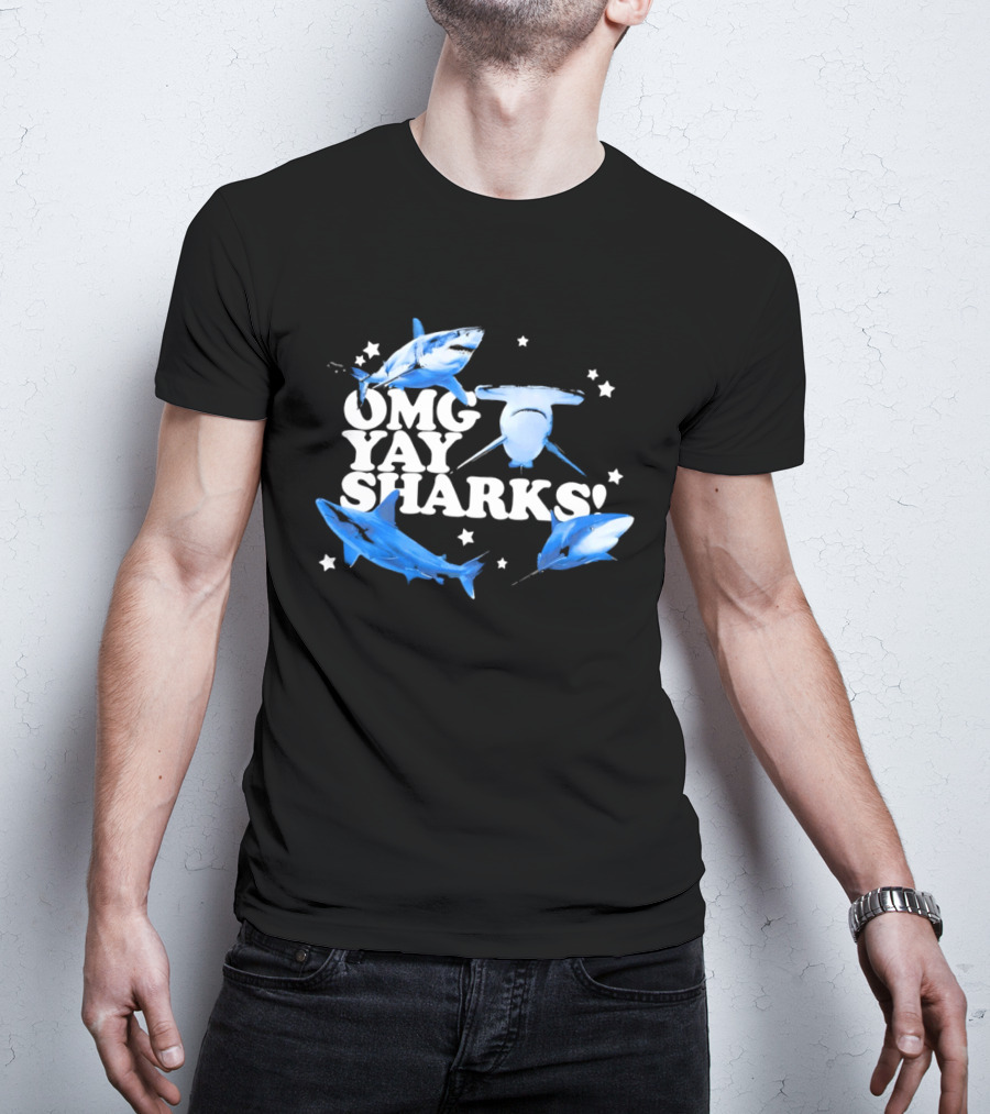 OMG Yay Sharks Exciting Ocean Adventure Enthusiasts T-Shirt