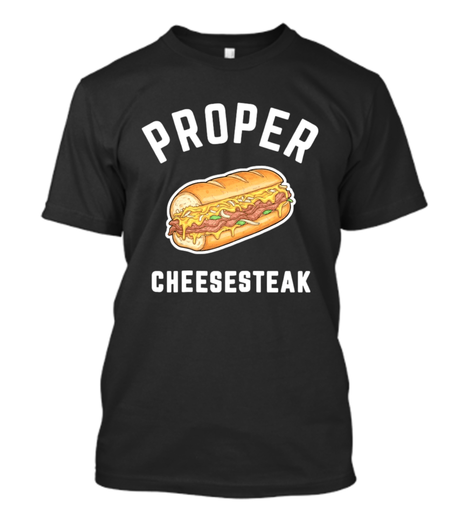 Proper Cheesesteak Sandwich Illustration With Cheese And Onions T-Shirt