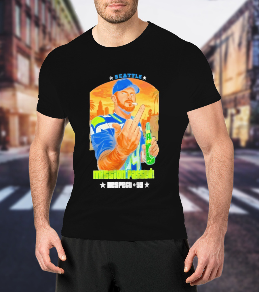 Mission Passed Sam Darnold Seattle Middle Finger Seahawks T-Shirt