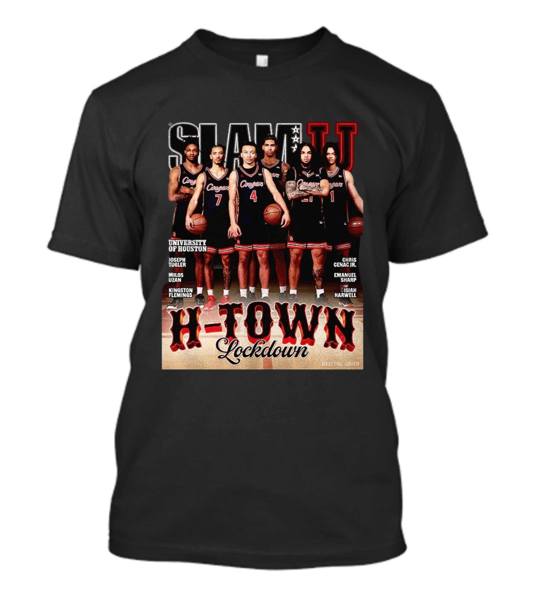 Slam U H Town Lockdown University Of Houston Basketball Team Cover T-Shirt