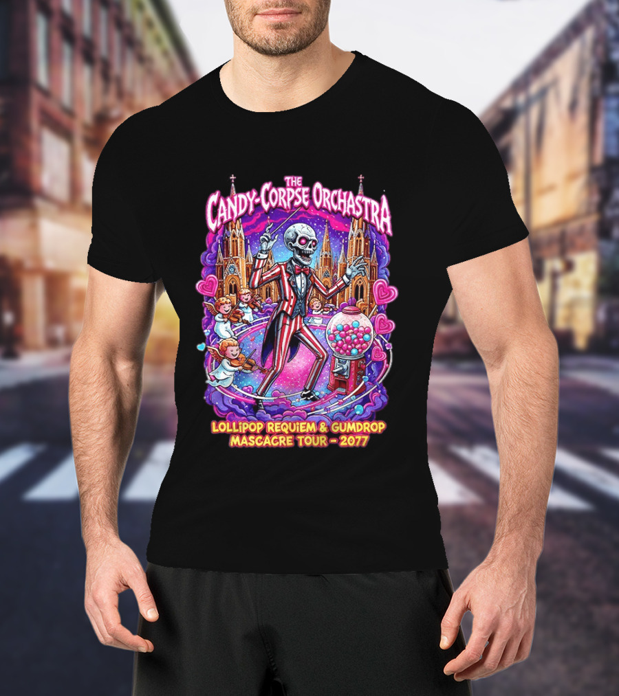 The Candy Corpse Orchestra Lollipop Requiem And Gumdrop Massacre Tour 2077 T-Shirt
