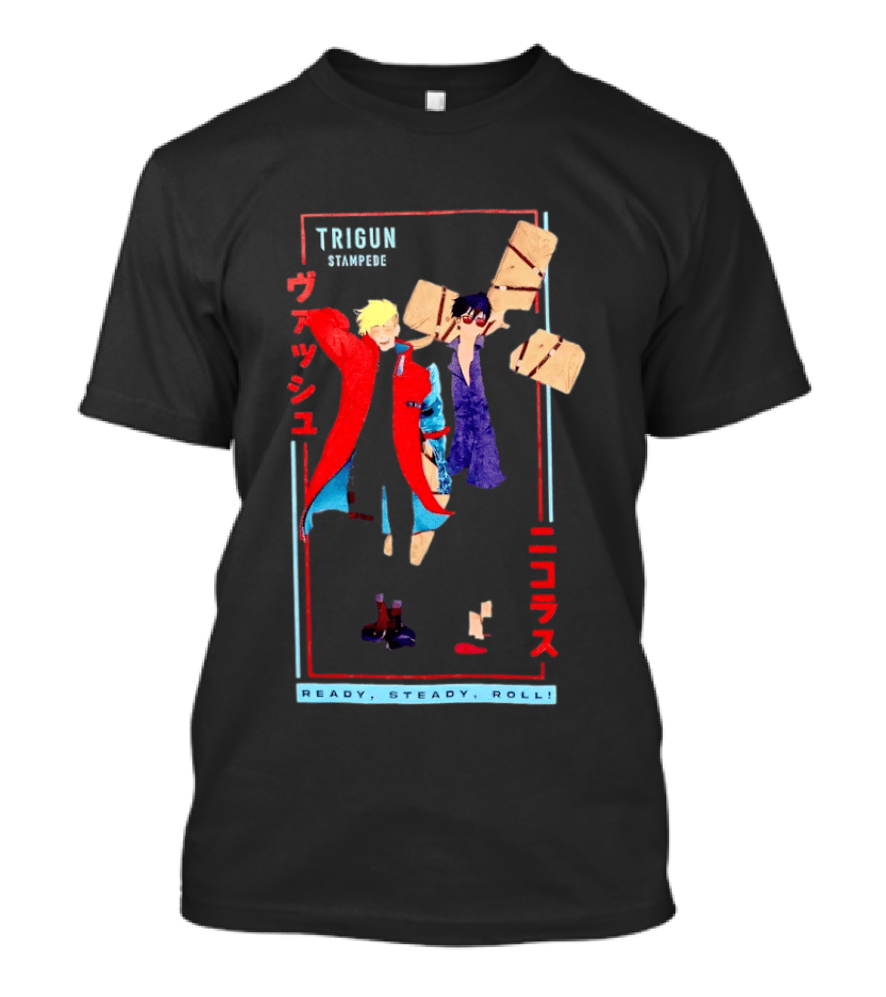 Trigun Stampede Vash And Nicholas Ready Steady Roll T-Shirt