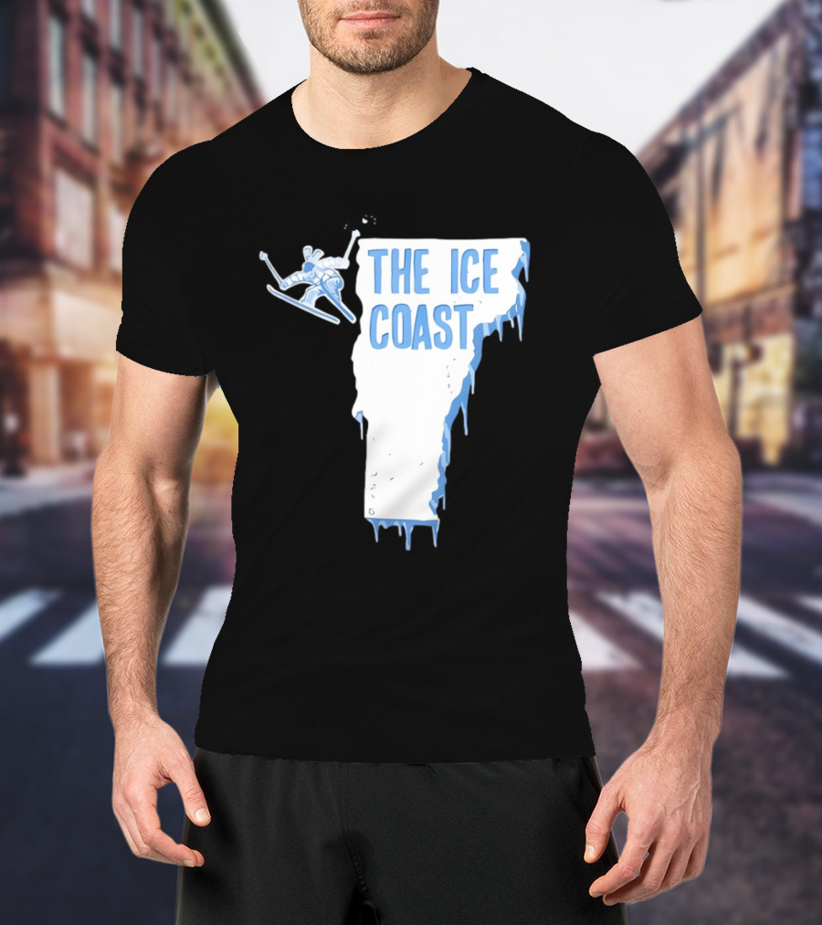 Vermont The Ice Coast Skiing Adventure Map T-Shirt