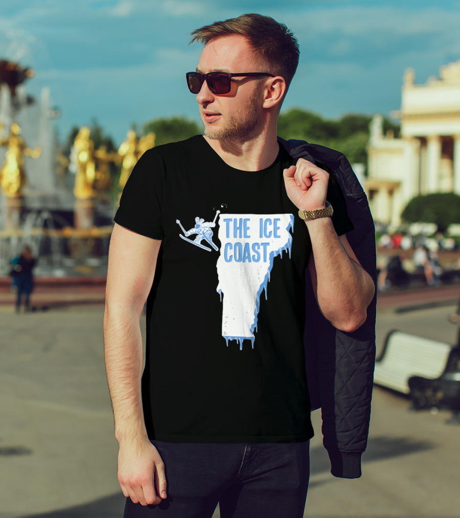 Vermont The Ice Coast Skiing Adventure Map T-Shirt