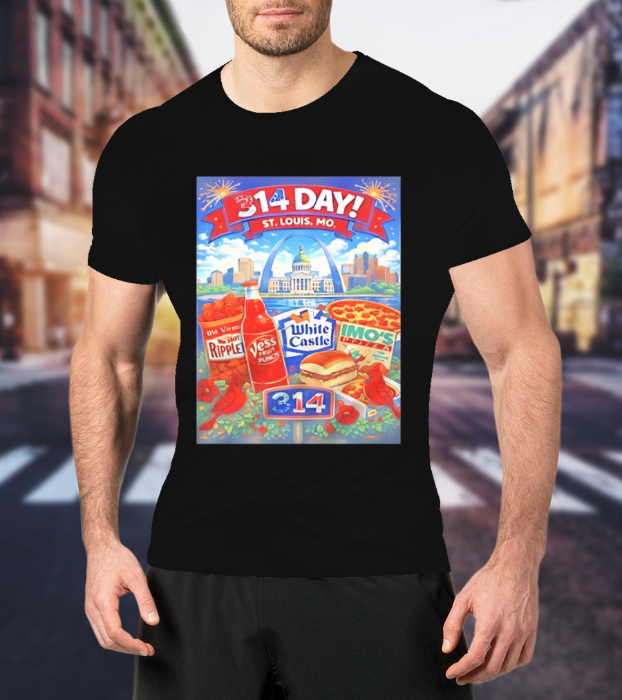 314 Day St Louis MO Arch Ripple Vess White Castle Imo's Pizza Cardinals T-Shirt
