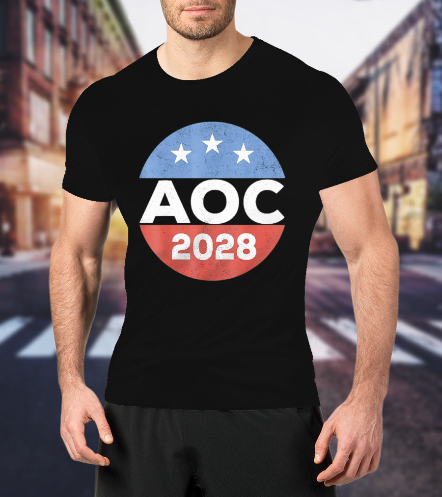 AOC 2028 Campaign Stars Political Election T-Shirt