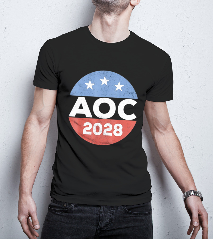 AOC 2028 Campaign Stars Political Election T-Shirt