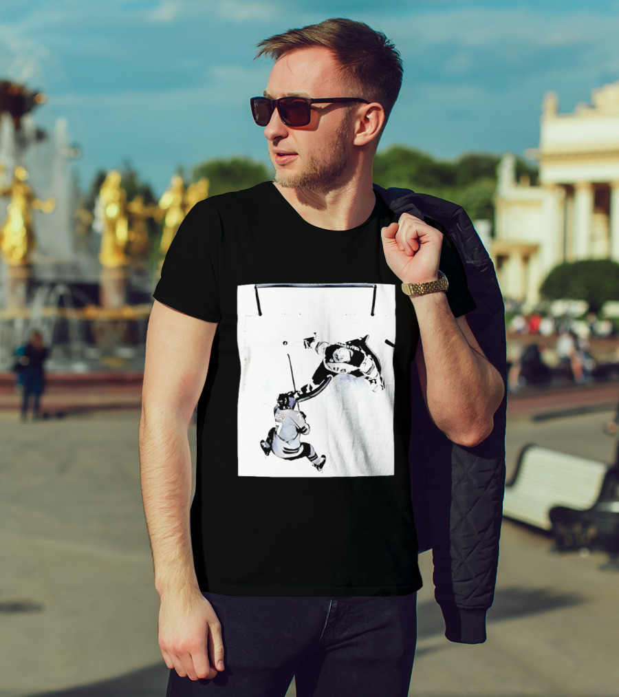 Connor Hellebuyck USA Olympic Gold Medal Win Hockey Action T-Shirt