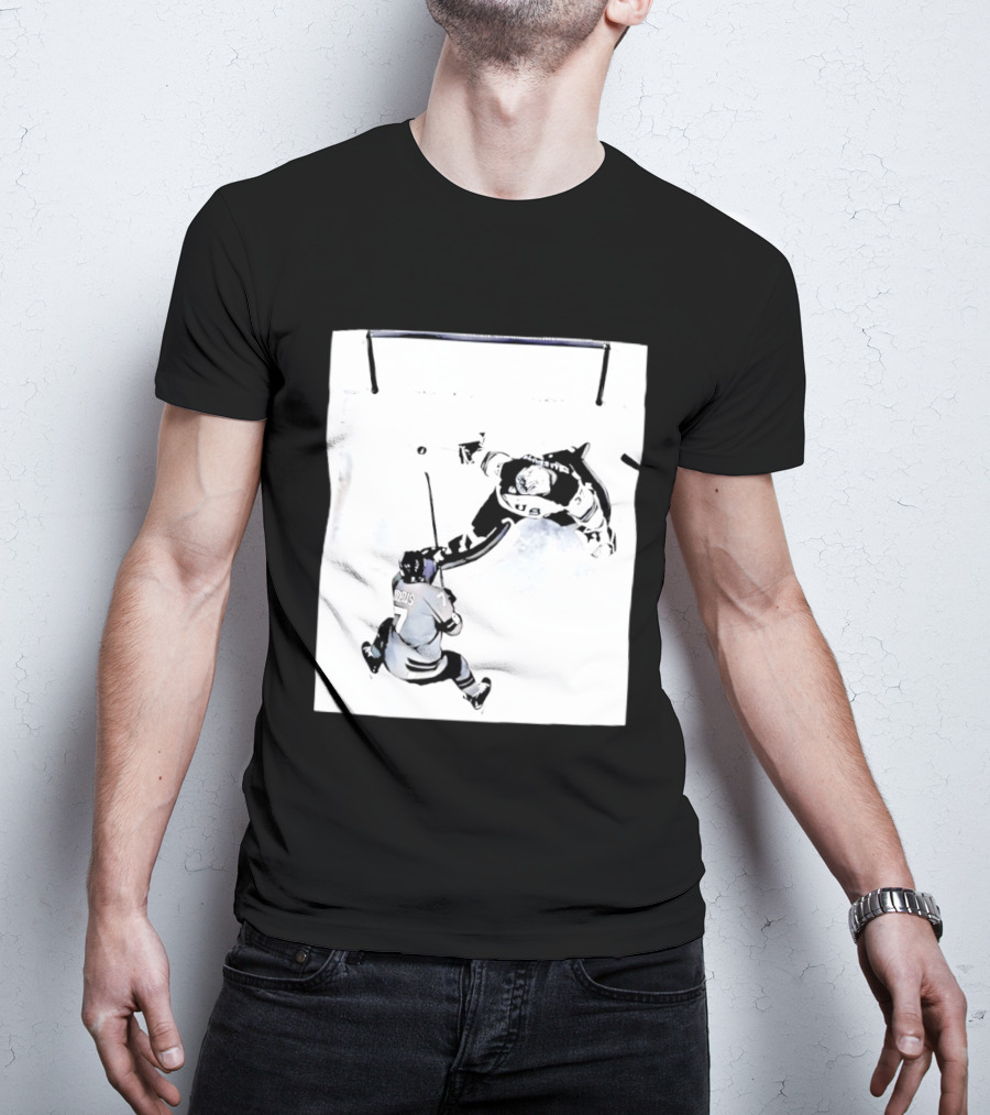 Connor Hellebuyck USA Olympic Gold Medal Win Hockey Action T-Shirt