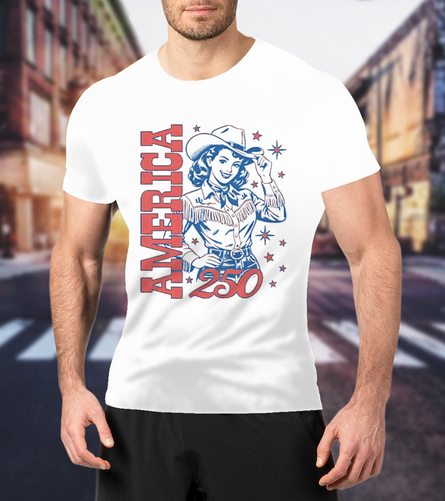 America 250 Western Girl Vintage Cowgirl T-Shirt