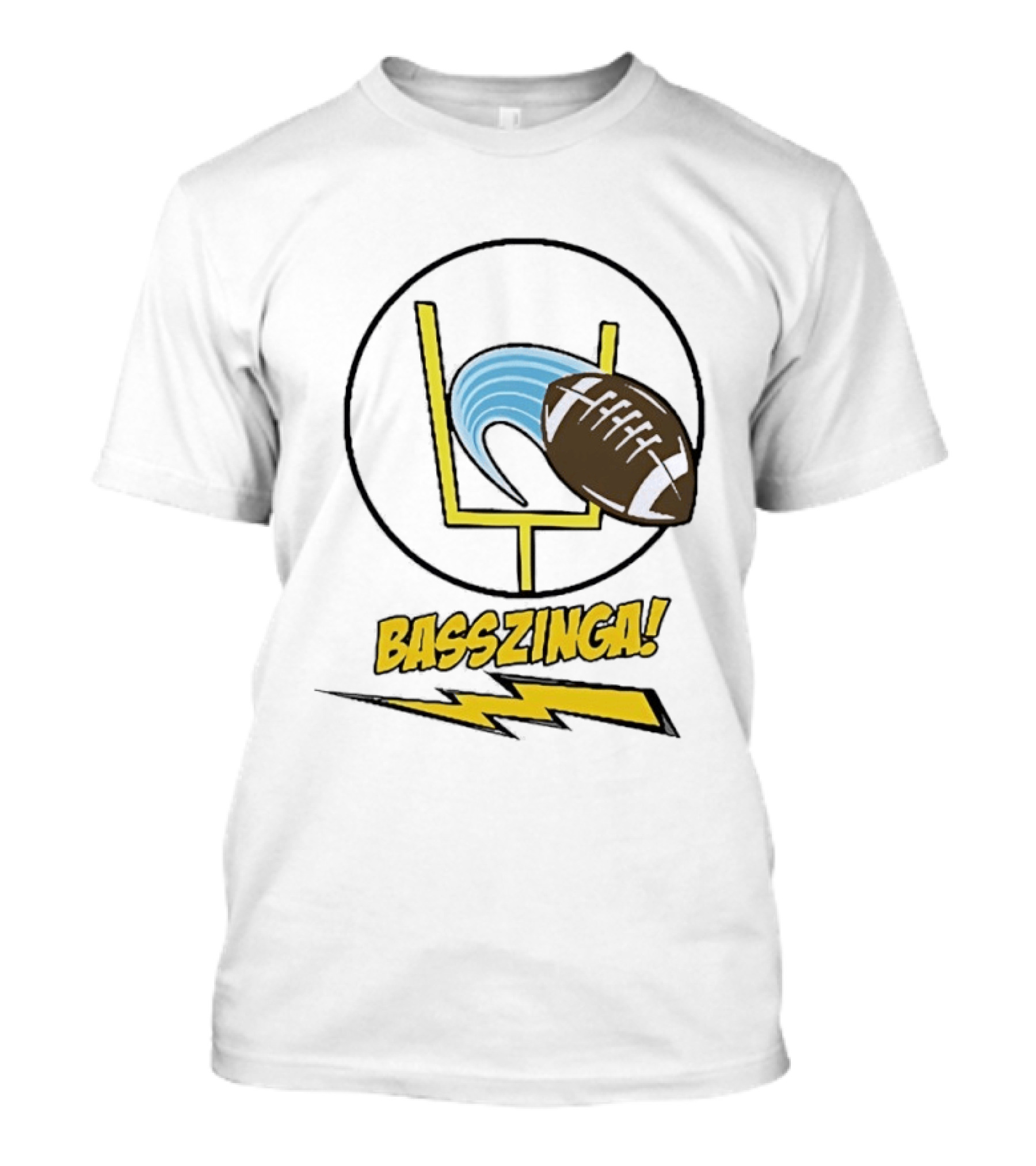 Basszinga Football Wave Goalpost Lightning T-Shirt