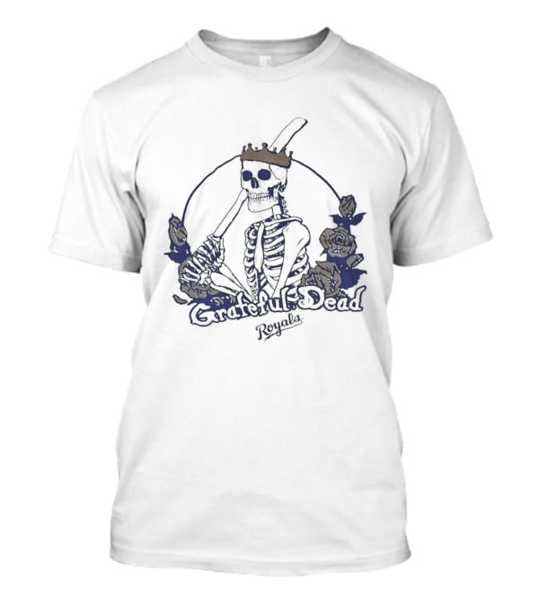 Grateful Dead Skeleton Kansas City Royals Roses T-Shirt