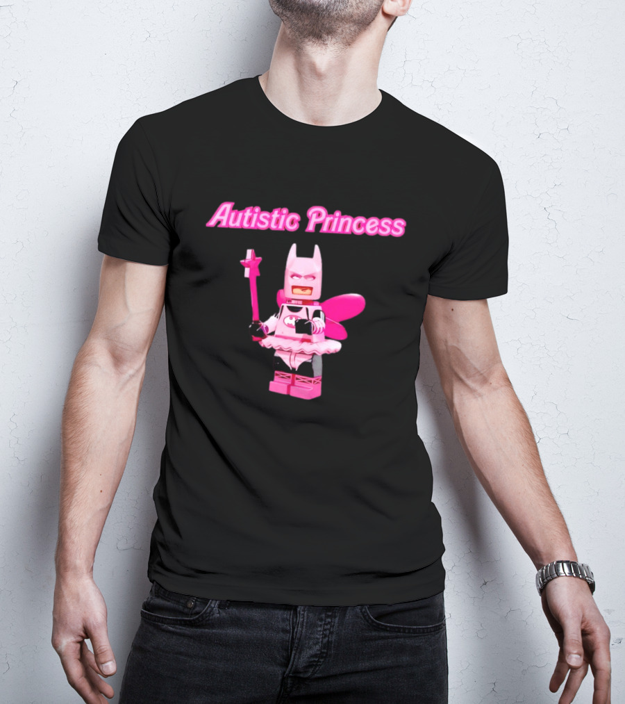 Autistic Princess Pink Batman Figurine With Fairy Wings And Wand T-Shirt