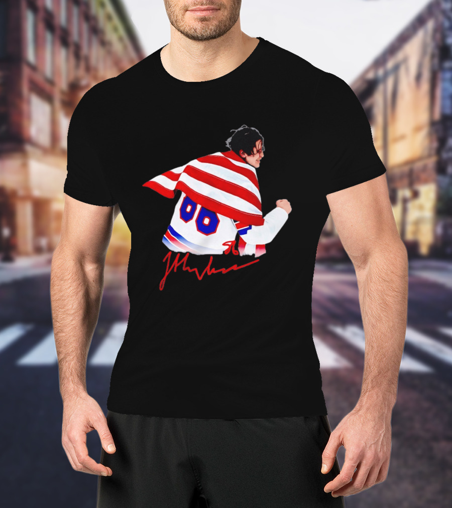 Love Hughes Jack USA 86 Autograph American Flag T-Shirt