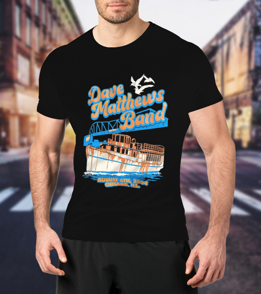 Dave Matthews Band August 8th 2004 Chicago Ill Blue Orange Boat Concert T-Shirt