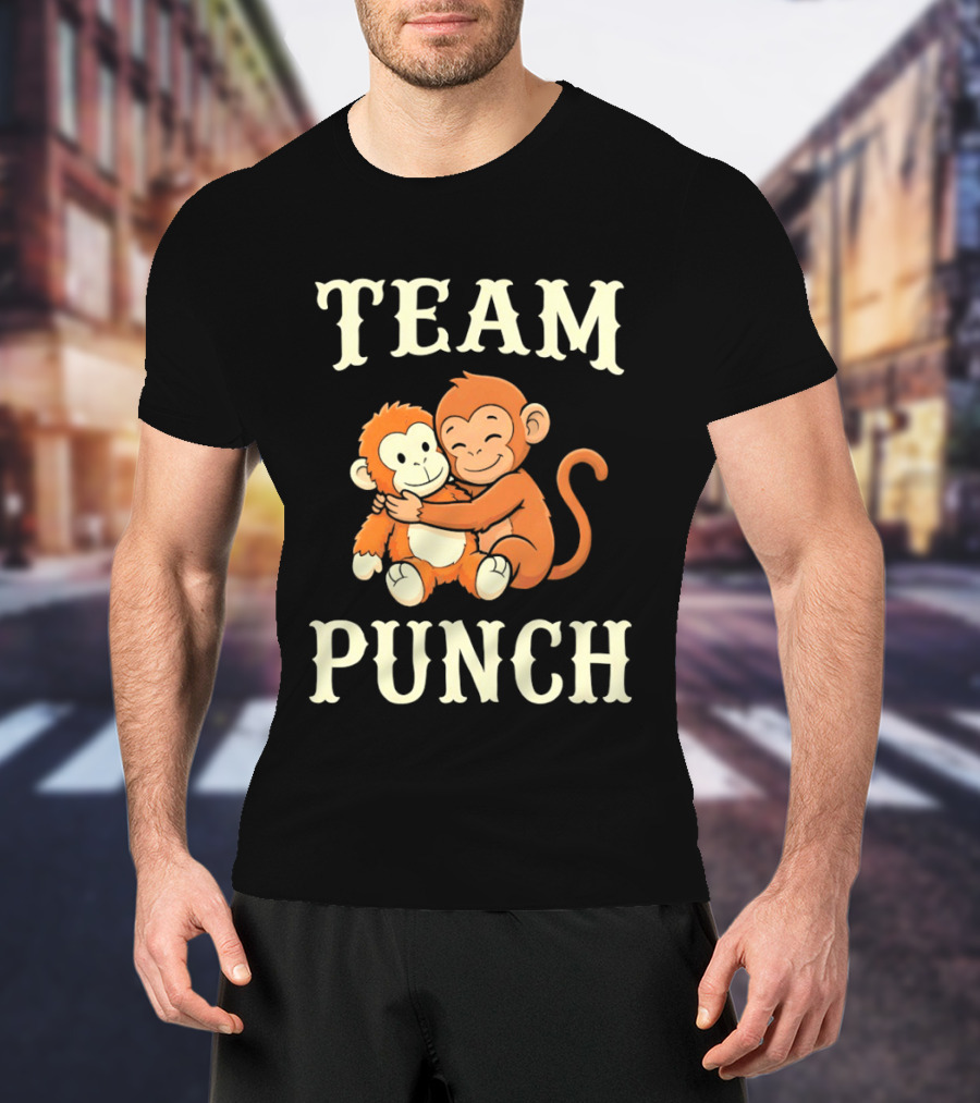 Team Punch Monkey Hugging Companions T-Shirt