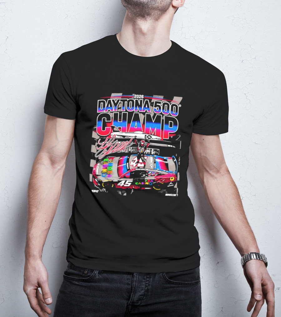 2026 Daytona 500 Champ Tyler Reddick Car Racing Victory Celebration T-Shirt