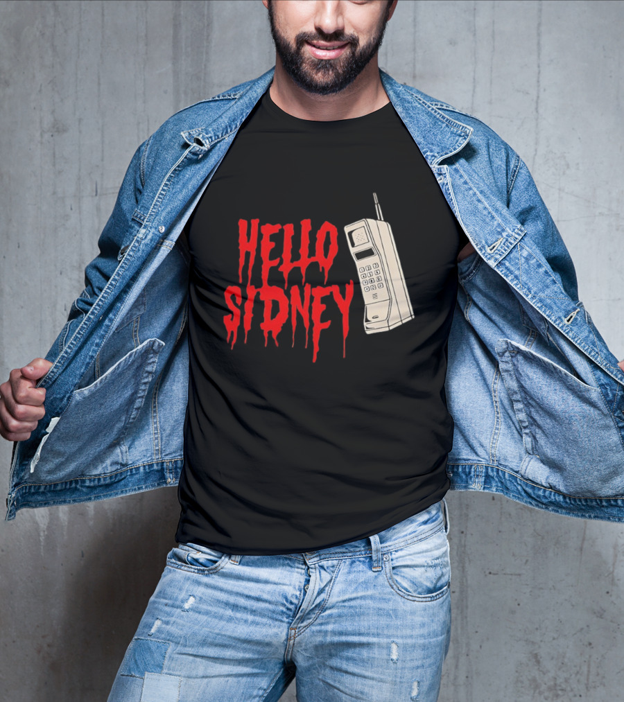 Hello Sidney Scream Movie Vintage Phone Dripping Blood T-Shirt